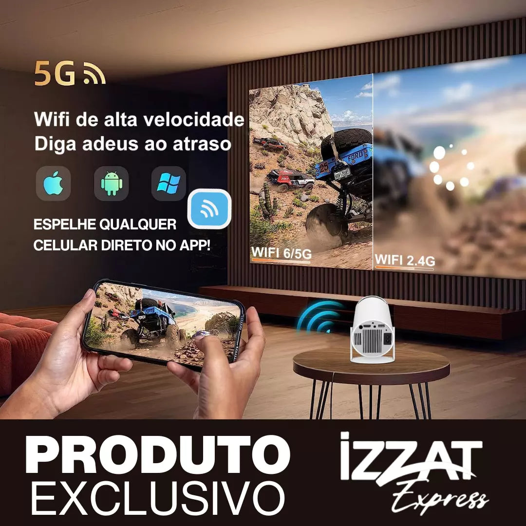 Projetor Portátil 4K Tazzi - ORIGINAL