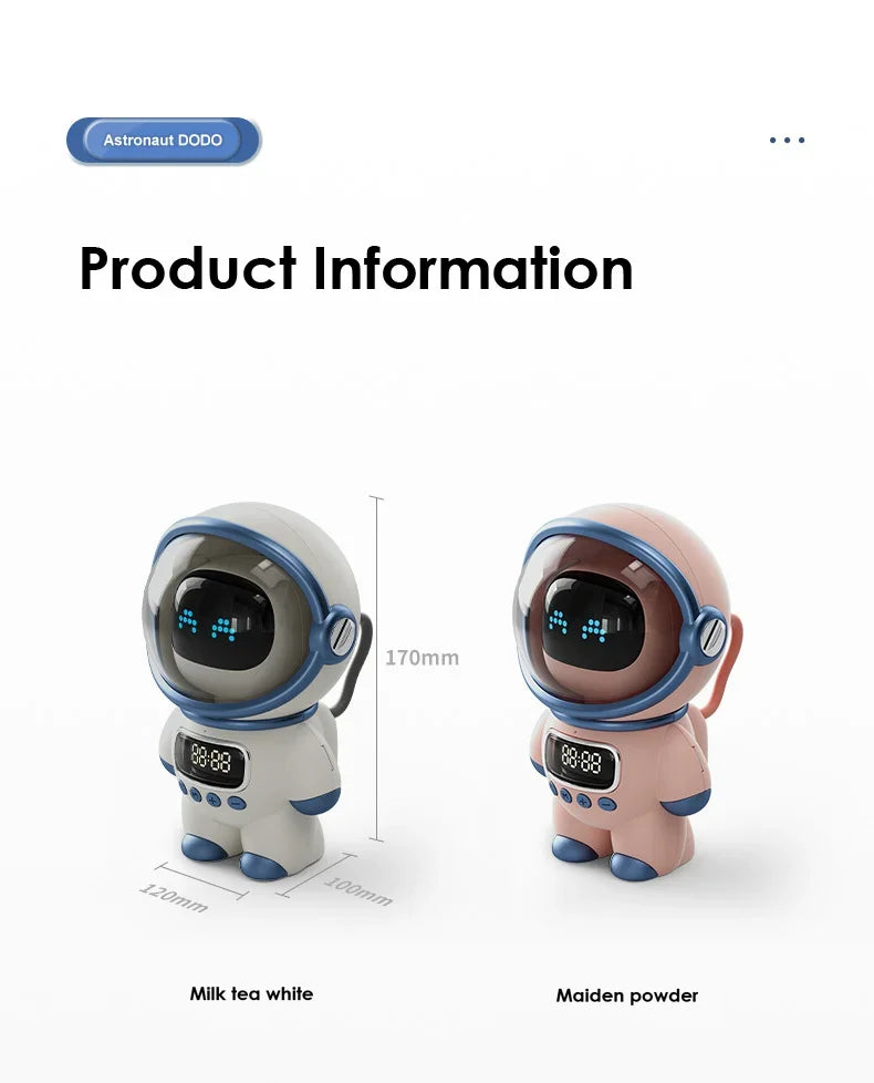 Intelligent Astronaut Bluetooth Speaker Creative Alarm Clock FM Radio Sleeping Night Light Table Clock Hifi Stereo Soundbar