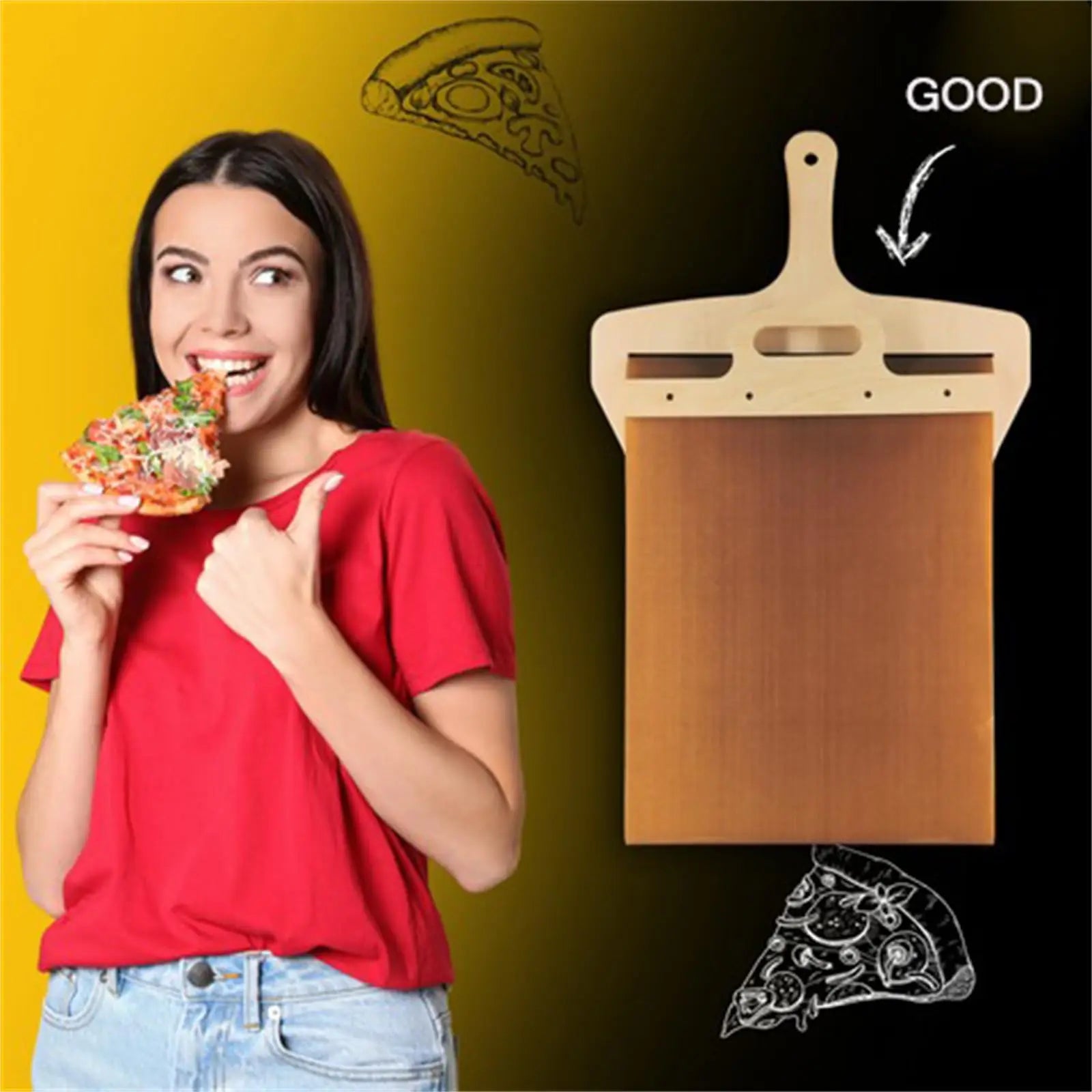 Sliding Pizza Peel Shovel Foldable Wooden Handle Transfer Tray Pizza Spatula Bread Baking Tools Kitchen Aaccessories Gadgets