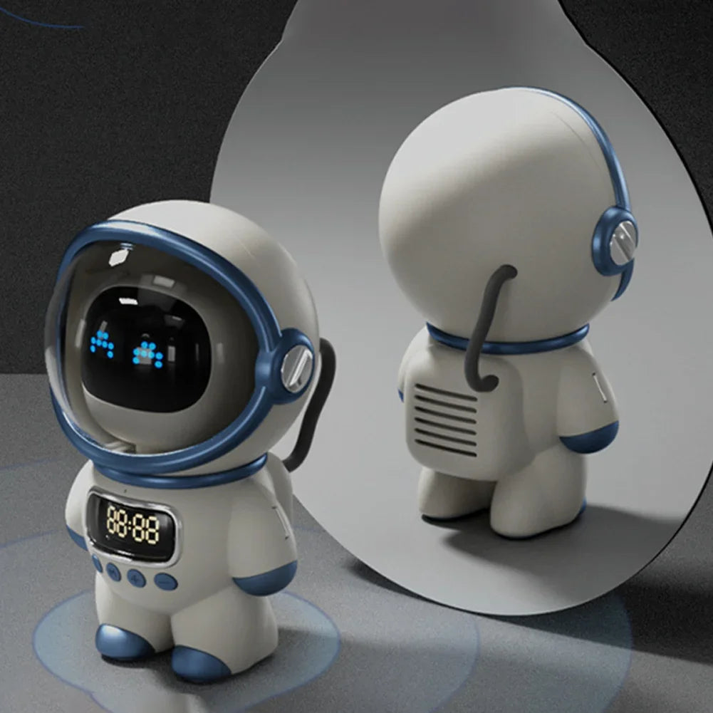 Intelligent Astronaut Bluetooth Speaker Creative Alarm Clock FM Radio Sleeping Night Light Table Clock Hifi Stereo Soundbar