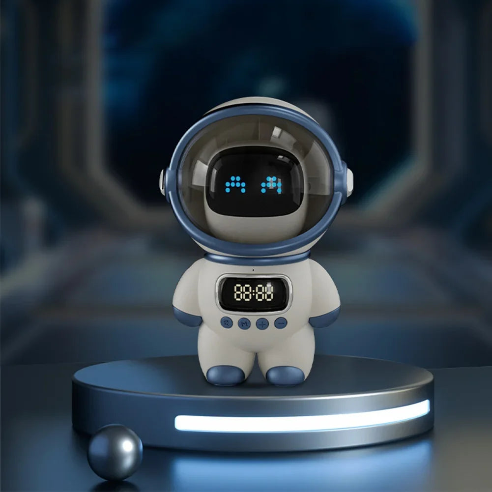 Intelligent Astronaut Bluetooth Speaker Creative Alarm Clock FM Radio Sleeping Night Light Table Clock Hifi Stereo Soundbar