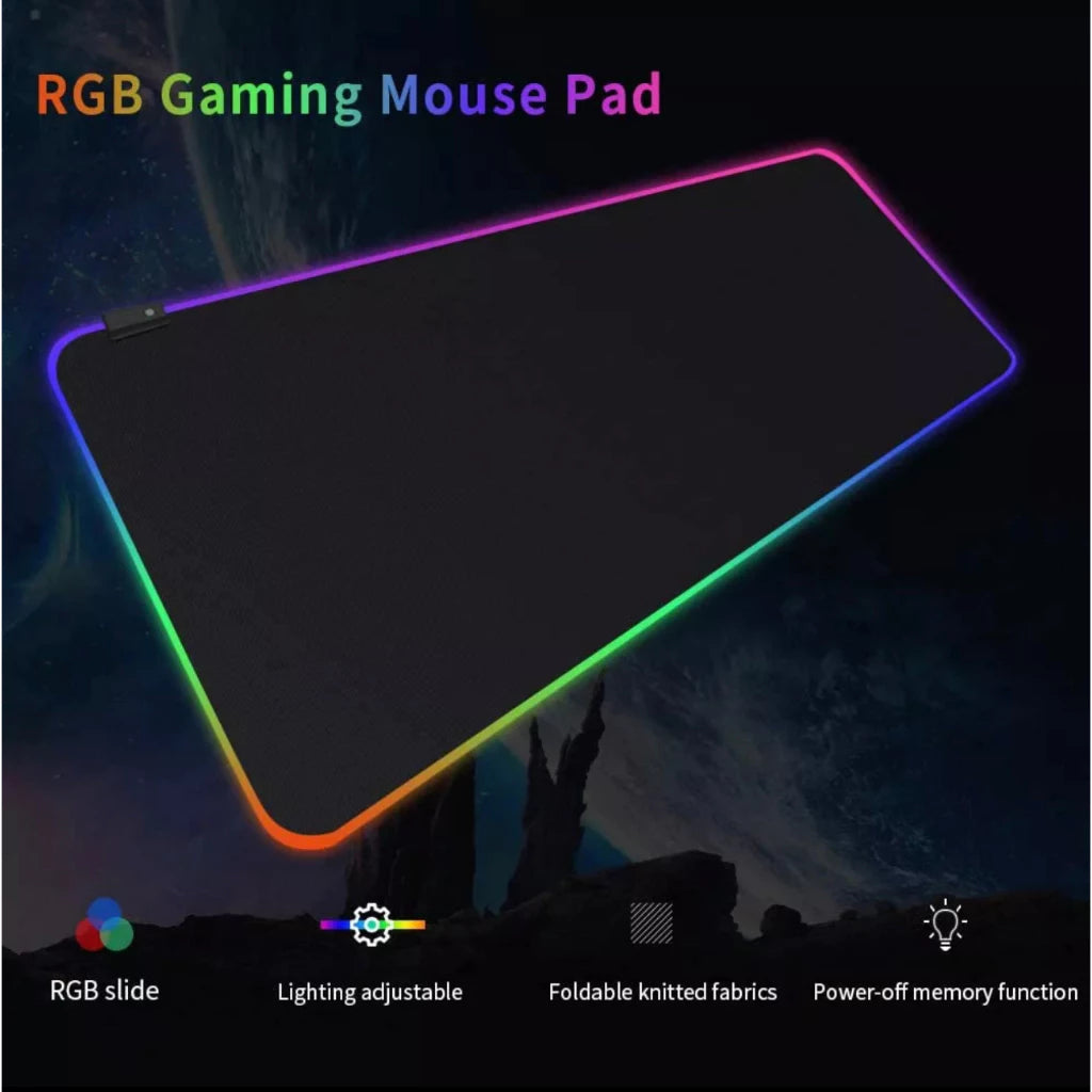 Mouse Pad Gamer Grande Speed Borda Led 7 Cores Rgb Impermeável 300mm X 800mm