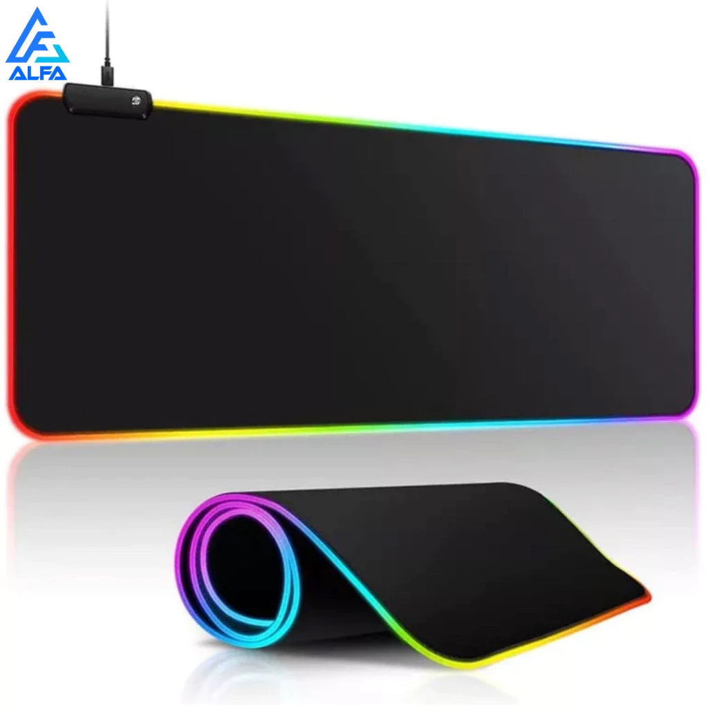 Mouse Pad Gamer Grande Speed Borda Led 7 Cores Rgb Impermeável 300mm X 800mm