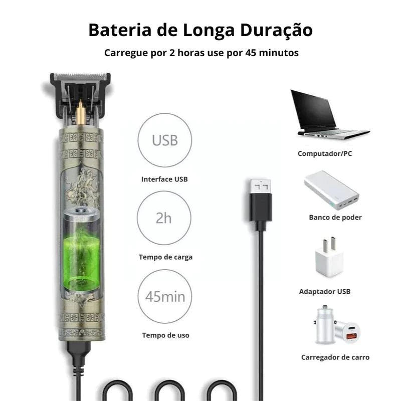 Máquina De Cortar Cabelo Elétrico Profissional