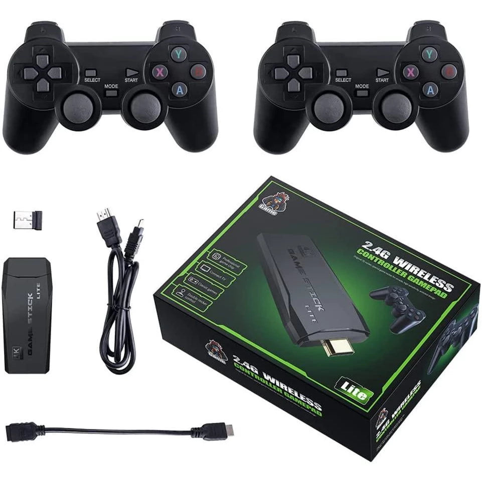 Video Game Stick 4K 64Gb 10Mil Jogos Retro 2 Controles Sem Fio