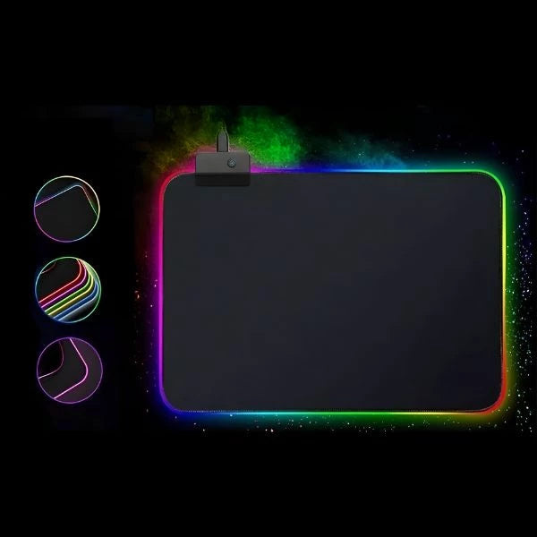 Mouse Pad Gamer Grande Speed Borda Led 7 Cores Rgb Impermeável 300mm X 800mm