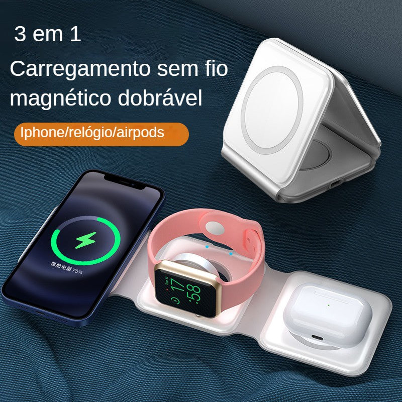 Carregador por indução 3 em 1 Dobrável