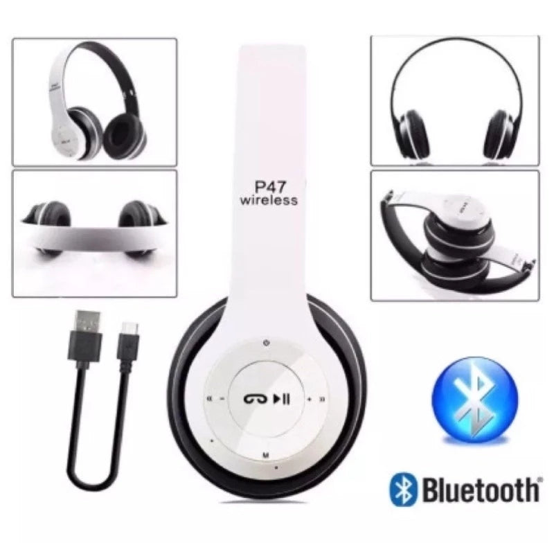 Fone P47 Headphone Sem Fio Estéreo Redução de Ruídos Bluetooth 5.0 Universal Marisa