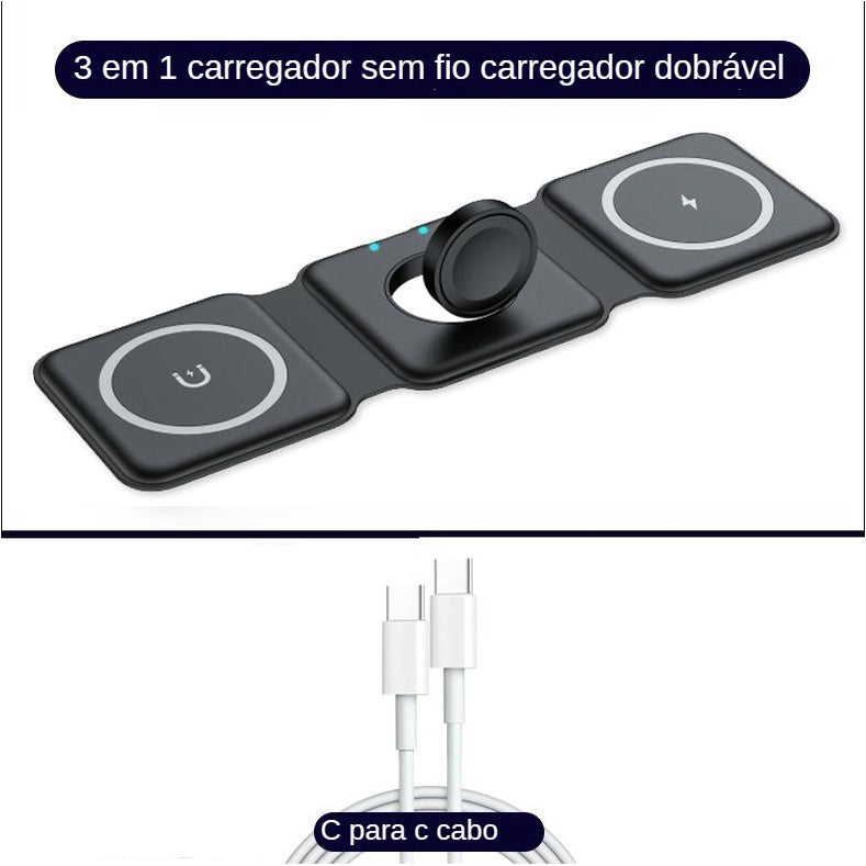 Carregador por indução 3 em 1 Dobrável